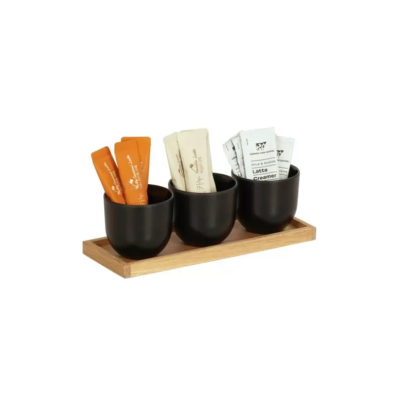 Cal-Mil Sydney Round Black Jar Display - Oak