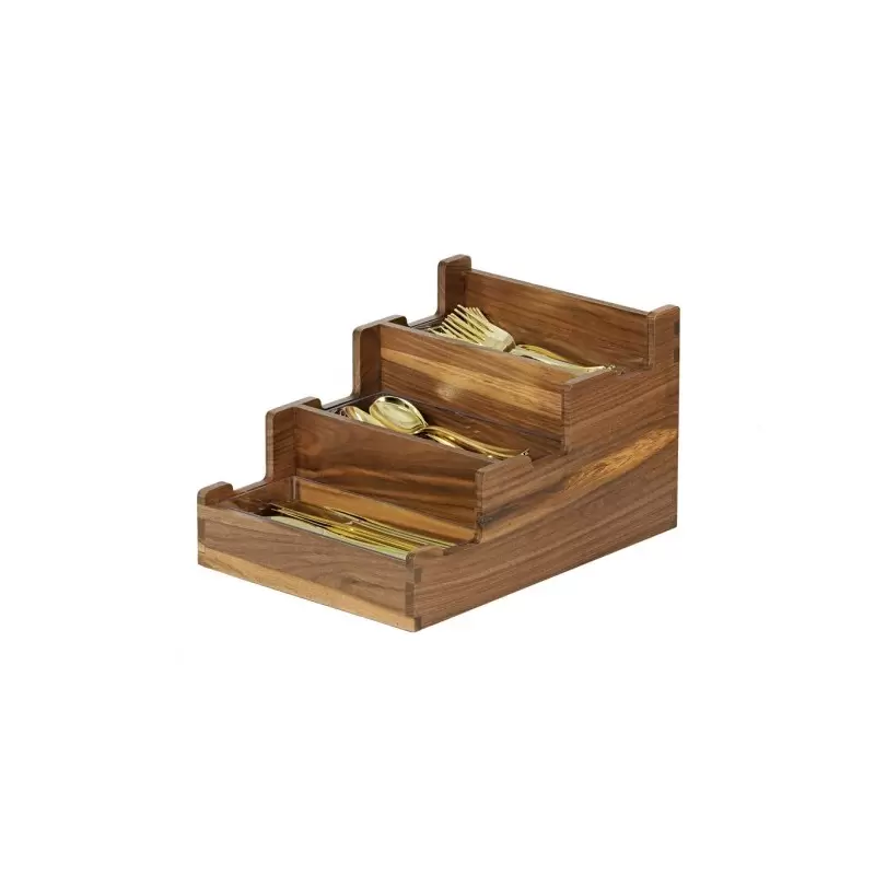 Cal-Mil Sydney 3 Sect Flatware Holder - Walnut