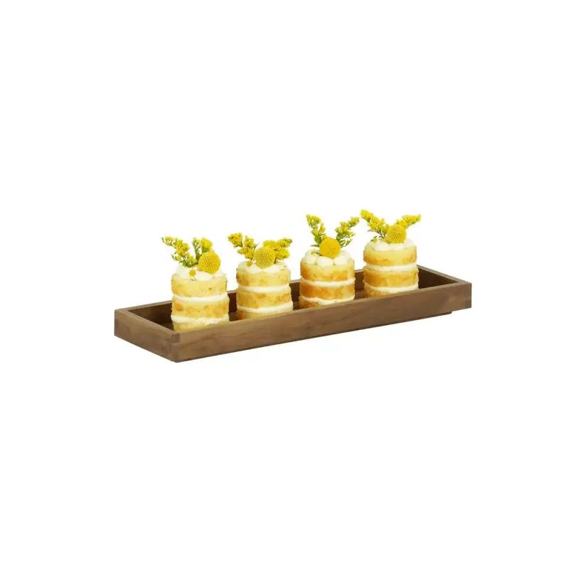 Cal-Mil Sydney 20 x 6 x 1.5 Wooden Shallow Tray - Walnut