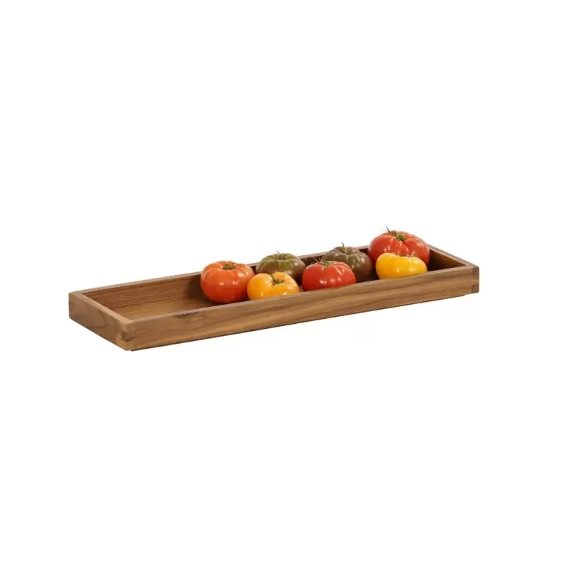 Cal-Mil Sydney 20 x 6 x 1.5 Wooden Shallow Tray - Walnut