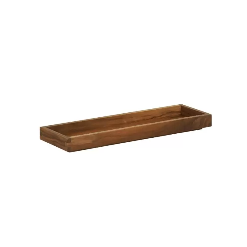 Cal-Mil Sydney 20 x 6 x 1.5 Wooden Shallow Tray - Walnut