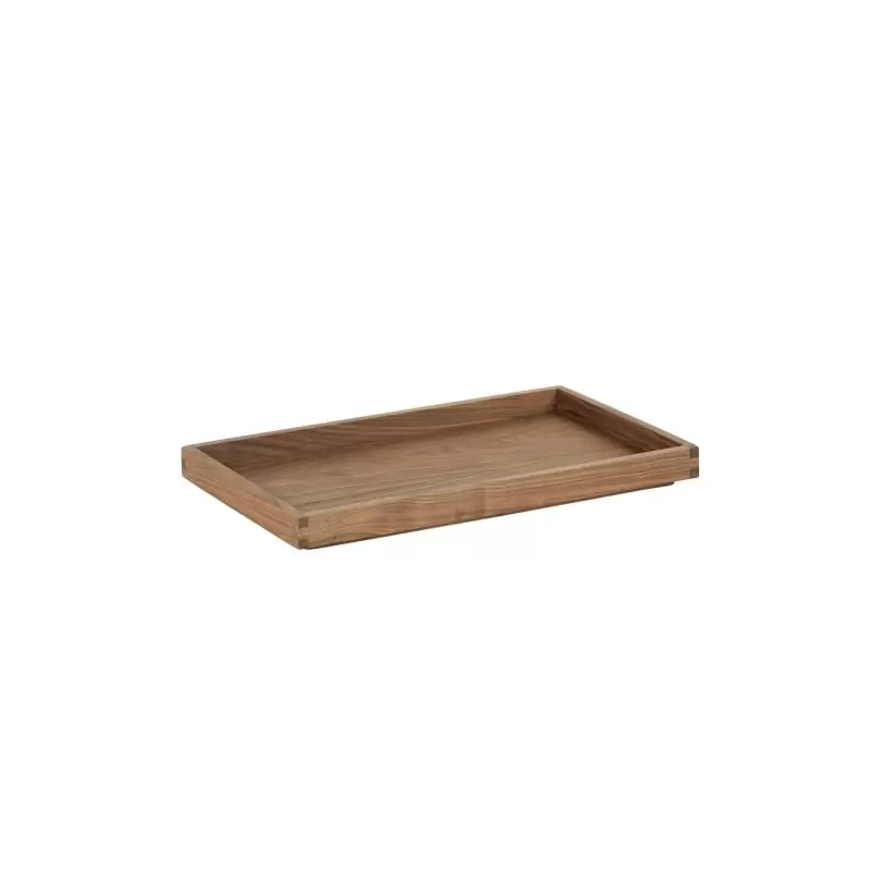 Cal-Mil Sydney 12 x 20 x 1.5H Wooden Shallow Tray - Walnut