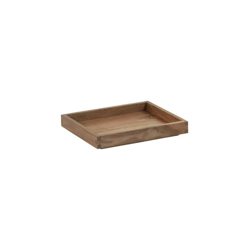 Cal-Mil Sydney 10 x 12 x 1.5 Wooden Shallow Tray - Walnut