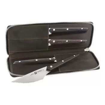 Zwilling 4pc Gentlemen's Steak Knife Set with Leather Travel Case