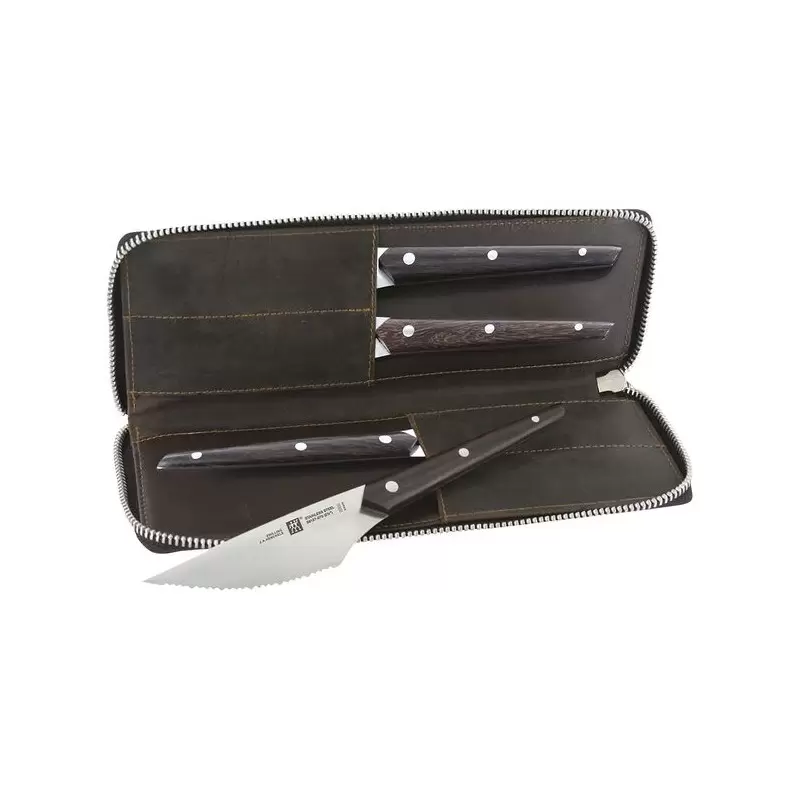 Zwilling 4pc Gentlemen's Steak Knife Set with Leather Travel Case