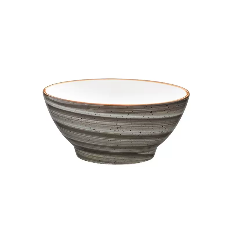 Turgla Bone China Space dia.5.5" h:2.75" 15 oz. Round Grey Porcelain Bowl