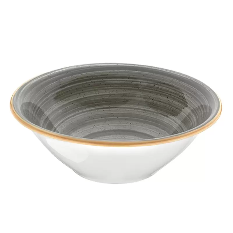 Turgla Bone China Space dia.8" h:2.5" 30 oz. Round Grey Porcelain Bowl