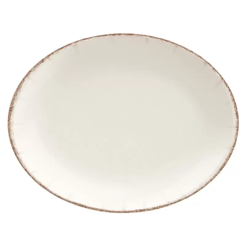 Turgla Bone China Retro 14.25" x 11" x h:1.25" Oval Decorated Porcelain Platter