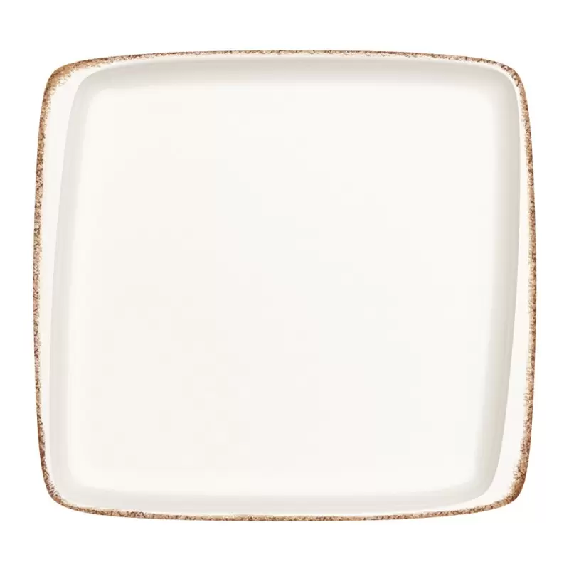 Turgla Bone China Retro 12.75" x 12" x h:0.75" Square Decorated Porcelain Platter