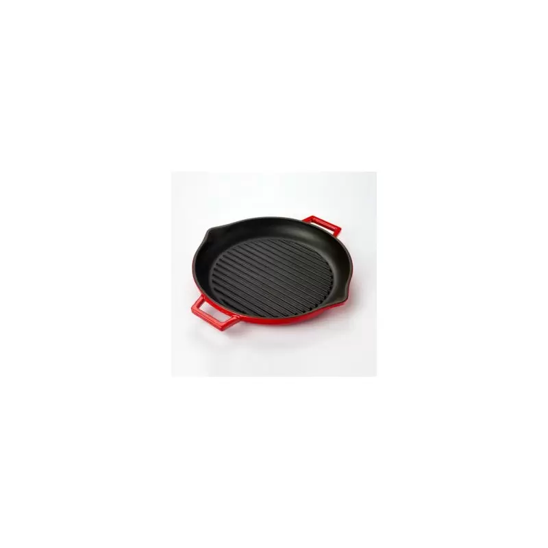 Turgla Cast Iron dia.11.75" h:2" 3 qt. Round Red Cast Iron Pan