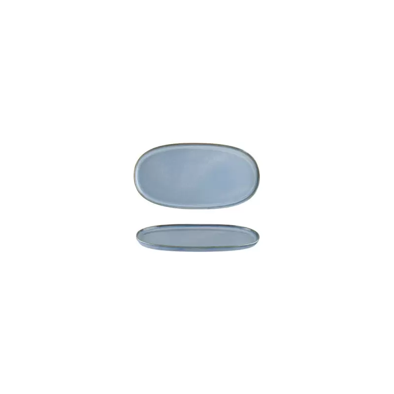 Turgla Bone China Sky 12" x 6.25" x h:0.75" Oval Blue Porcelain Platter