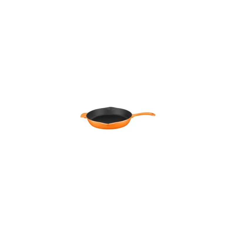 Turgla Cast Iron dia.11" h:2" Round Orange Cast Iron Skillet