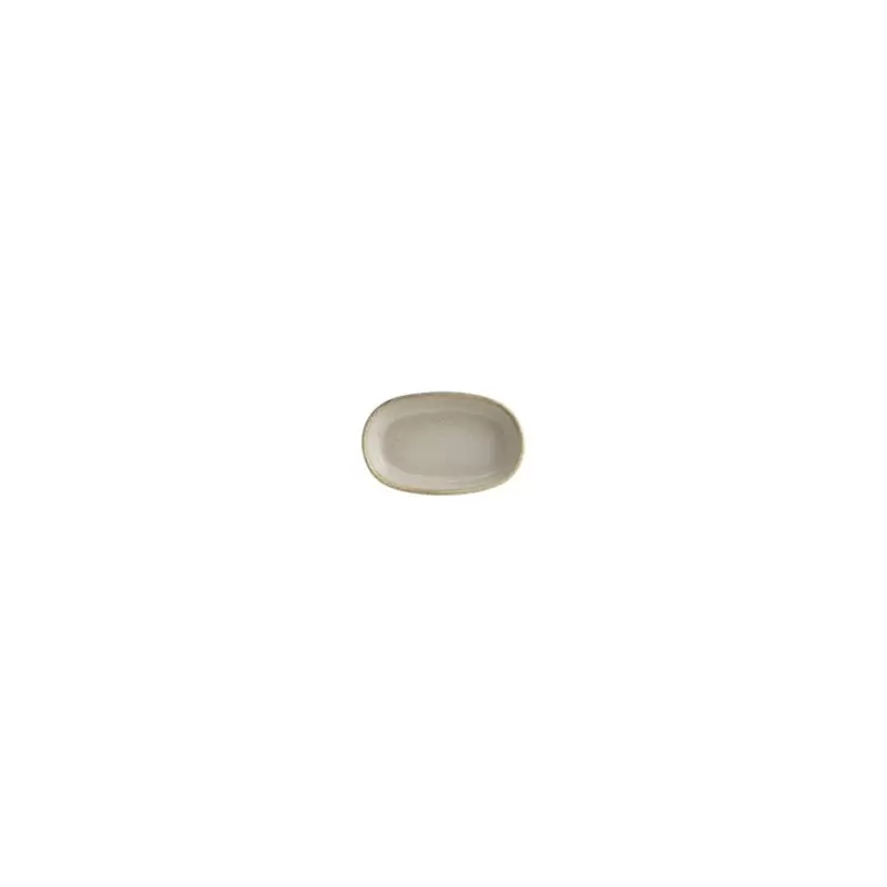 Turgla Bone China Sand 4" x 2.5" x h:0.75" Oval Beige Porcelain Platter