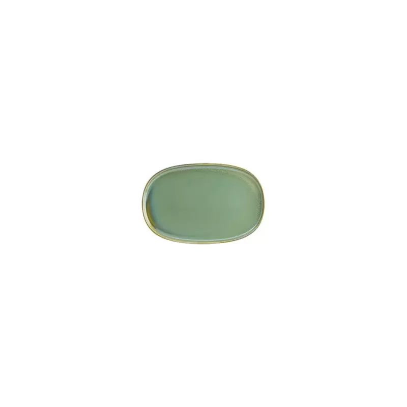 Turgla Bone China Sage 13" x 9" x h:0.75" Oval Green Porcelain Platter