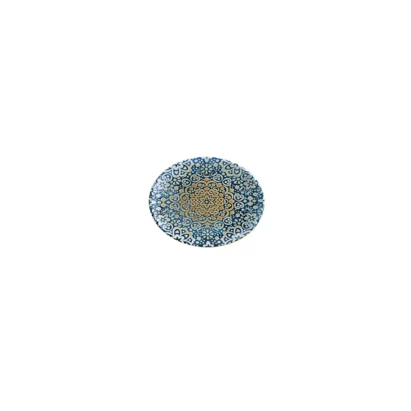 Turgla Bone China Alhambra 9.75" x 7.5" x h:1" Oval Decorated Porcelain Platter