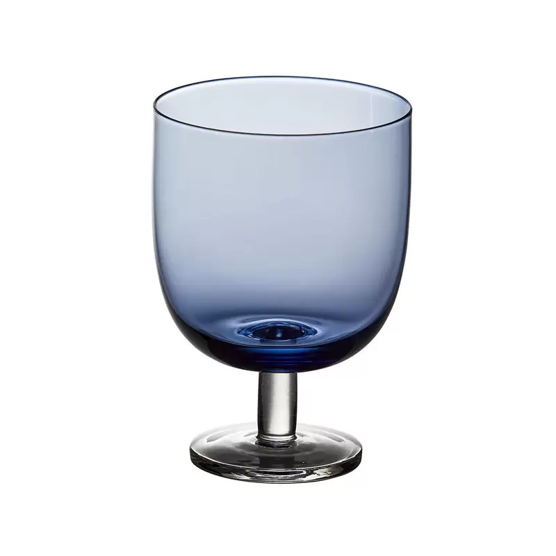 Degrenne Empileo Blue Stemmed Glass 26 cl - H11.1cm - x 7.9cm - H 4'' 3/8 x 3'' 1/8 - Set of 6