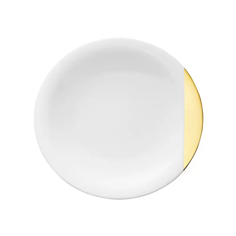 Degrenne Sd One Gold Round Dessert Plate 21.5 cm - 21.5 cm - 8''7/16 - Set of 6