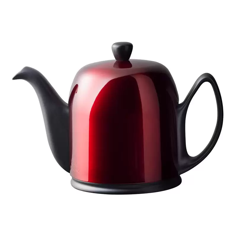 Degrenne Salam Noir Pomme D Amour Salam Tea Pot 6 Cups Candy Apple Black - h13.1 cm - h 5''3/16 - 100cl - 33 oz 13/16