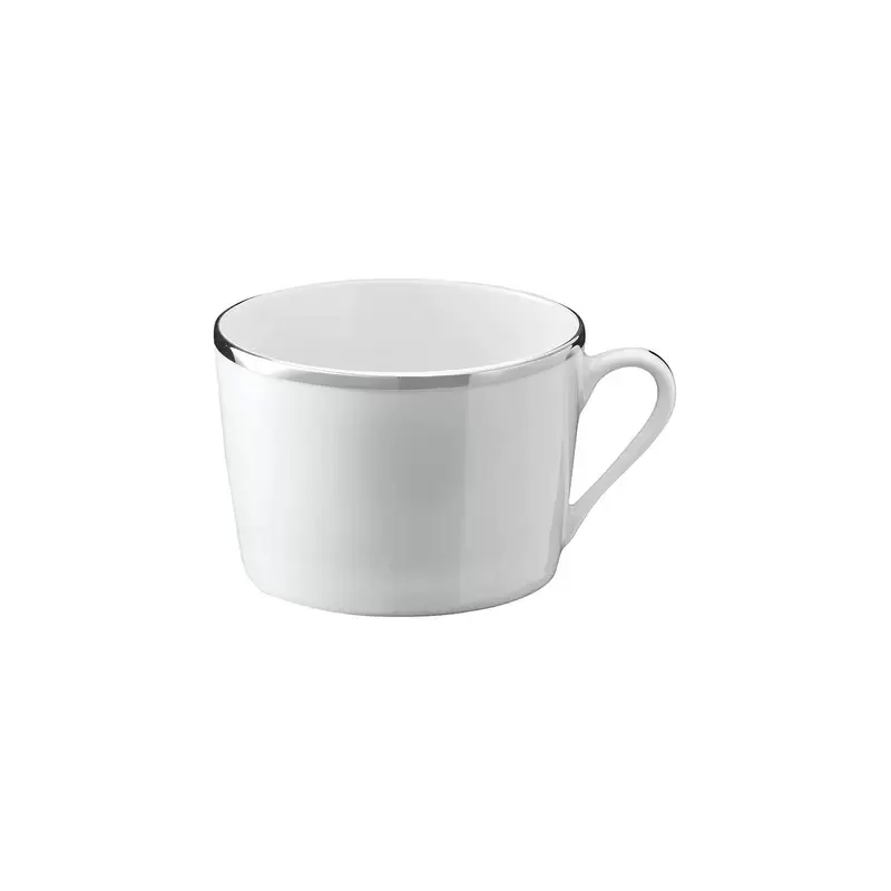 Degrenne Galon Platine Tea Cup 20 cl - H 5.7 cm x Ø8.2 cm - 2in 1/4 x Ø 3in 1/4 - 20 cl - 6 oz 3/4 - Set of 6