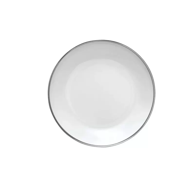 Degrenne Galon Platine Round Cereal Plate 19 cm - 19 cm - 7''1/2 - Set of 6