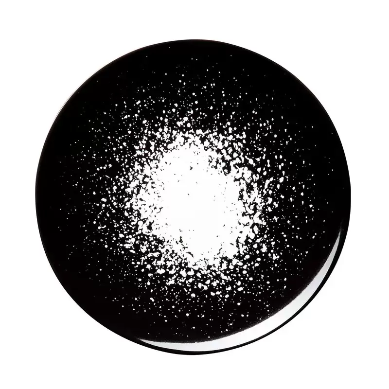 Degrenne Modulo Arty Creation - Black Round Dinner Plate 29 cm Splash Black Version - 29 cm - 11''7/16 - Set of 6