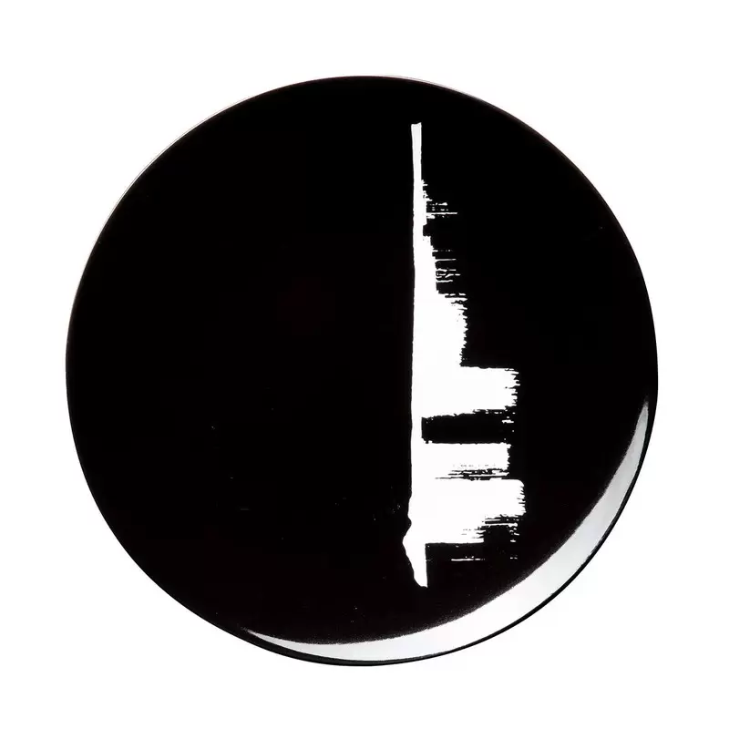 Degrenne Modulo Arty Creation - Black Round Dinner Plate 29 cm Skyline Black Version - 29 cm - 11''7/16 - Set of 6