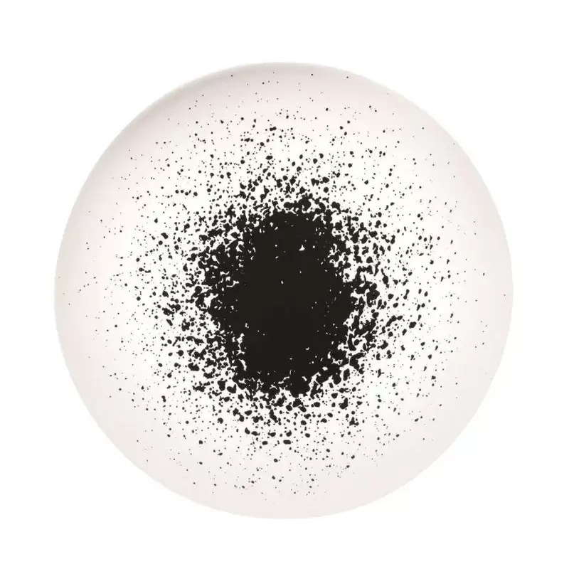 Degrenne Modulo Arty Creation - White Round Dinner Plate 29 cm - Splash White Version - 29 cm - 11''7/16 - Set of 6