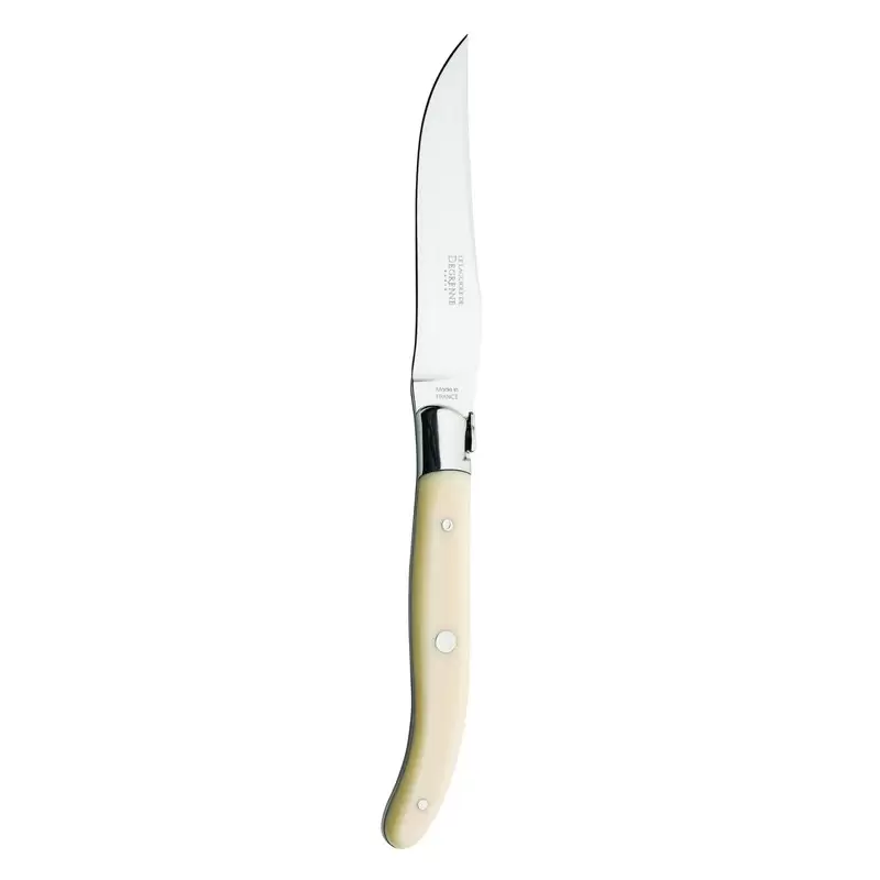 Degrenne Laguiole Steak Knife Ivory Color Steel Bolster - 230 mm - 9 '' 1/16