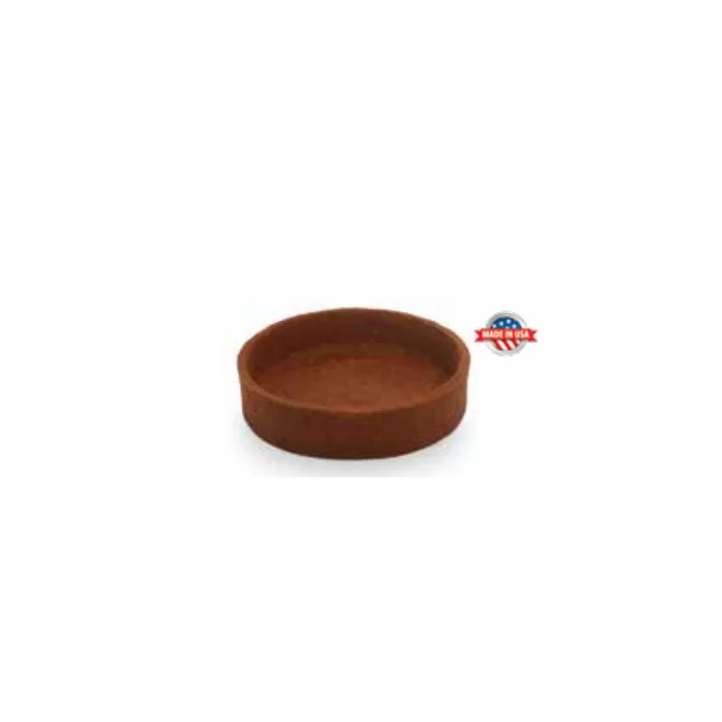 Premium 3.2'' Round Trendy Tart Shell Chocolate - h 0.67'' - 96 pcs