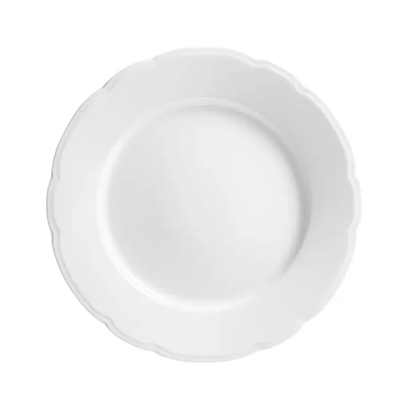 Degrenne Reminiscence White Round Dinner Plate 26 cm - 10''1/4 - Set of 6