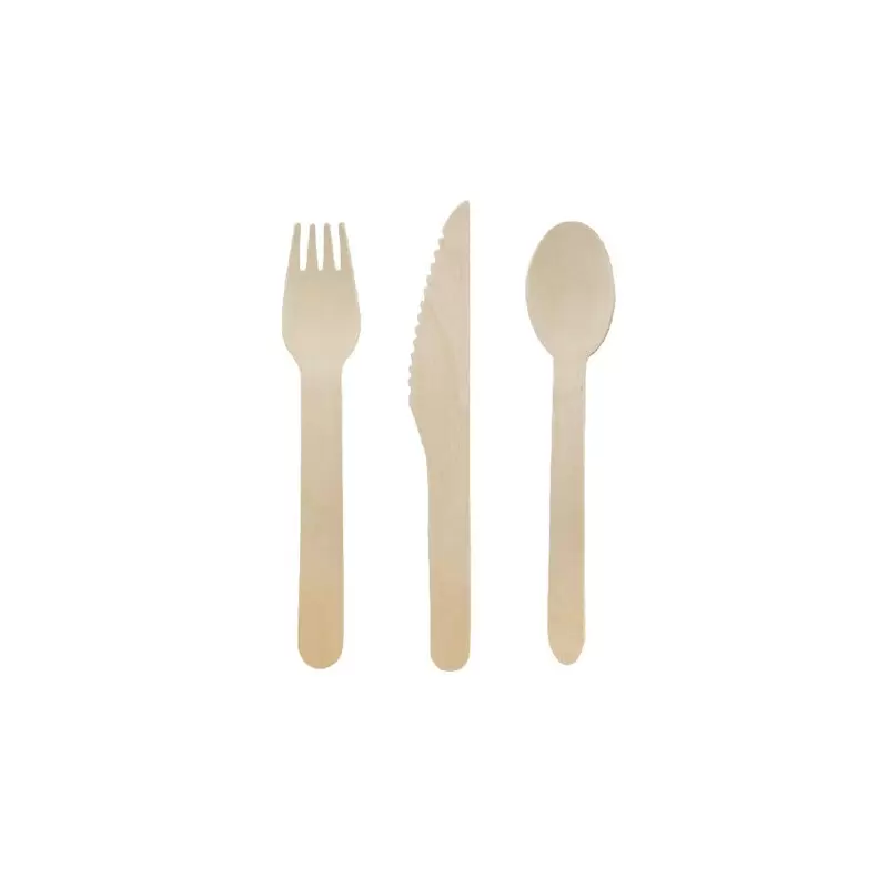 PacknWood Wooden Cutlery Kit - 288 pcs