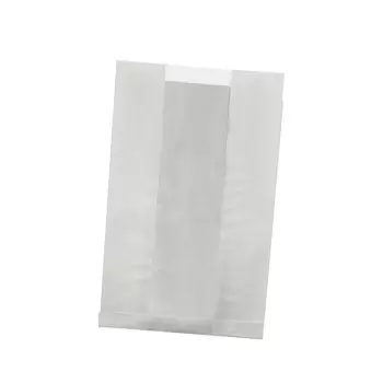 PacknWood White Kraft Bag With Window Greaseproof - 11 x 7.1 x 2.8'' - 1000 pcs