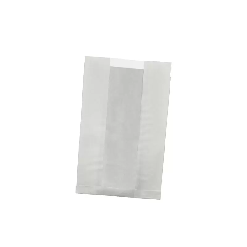 PacknWood White Kraft Bag With Window Greaseproof - 11 x 7.1 x 2.8'' - 1000 pcs