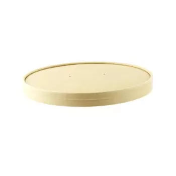 PacknWood Bamboo Fiber Paper Lid - Dia:5.9'' H:0.63'' - 360 pcs