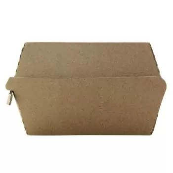 PacknWood Kraft Corrugated Hamburger Clamshell Take Out Box - 5.7 x 5.1 x 3.14'' - 500 pcs