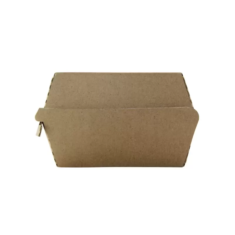 PacknWood Kraft Corrugated Hamburger Clamshell Take Out Box - 5.7 x 5.1 x 3.14'' - 500 pcs