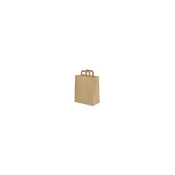 PacknWood Kraft Paper Bag With Handle - H:13'' Gusset:10.5 x 5.5'' - 250 Pcs - 250 pcs