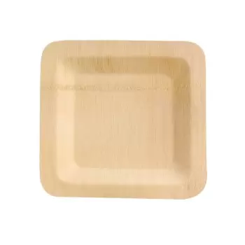 PacknWood Bamboo Veneer Square Plate - 7 x 7" - 50Pcs - 50 pcs