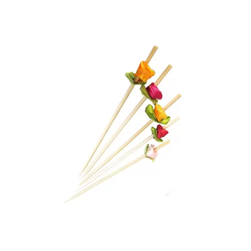 PacknWood Bamboo Skewers (Assorted Colors) - 4.7'' - 2000 pcs