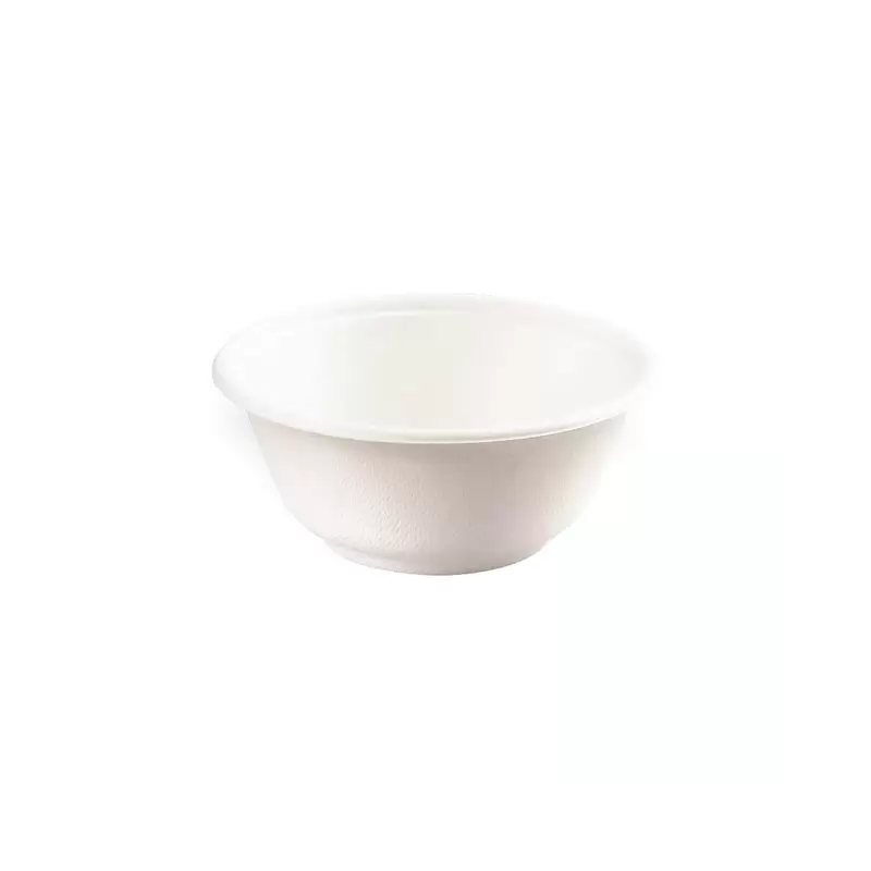 PacknWood White Sugarcane Bowl - 12oz Diam.5'' H:2'' - 500 pcs