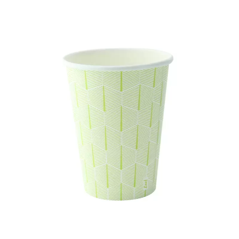 PacknWood Leaf Design Paper Cup - 12oz Diam.3.5'' H:4.4'' - 1000 pcs