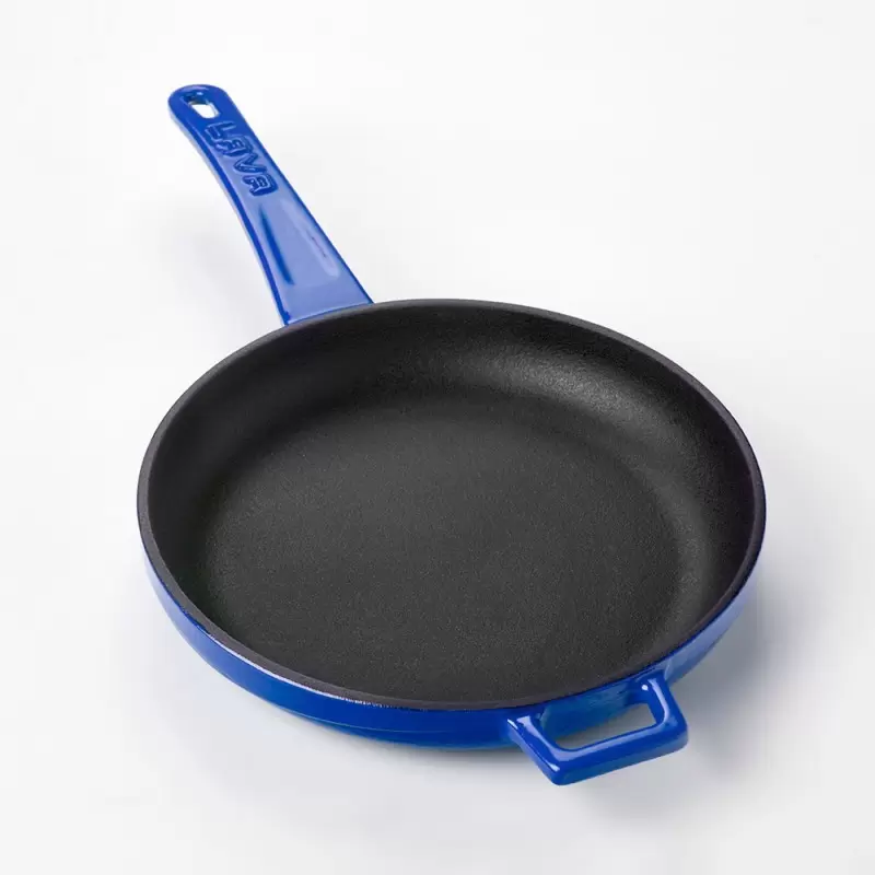 Turgla Cast Iron dia.7.75" h:1" Round Blue Cast Iron Pan