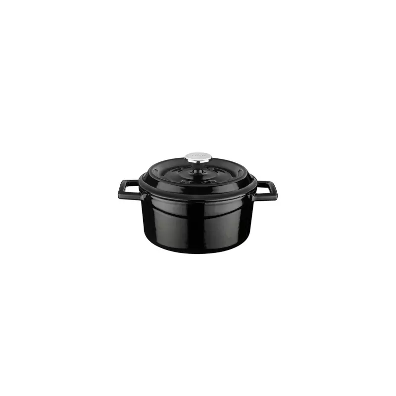 Turgla Cast Iron dia.5.5" h:2" 26 oz. Round Matte Black Cast Iron Dutch Oven