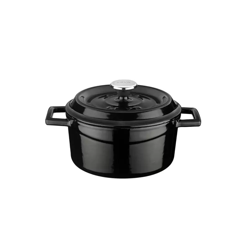 Turgla Cast Iron dia.5.5" h:2" 26 oz. Round Black Cast Iron Dutch Oven