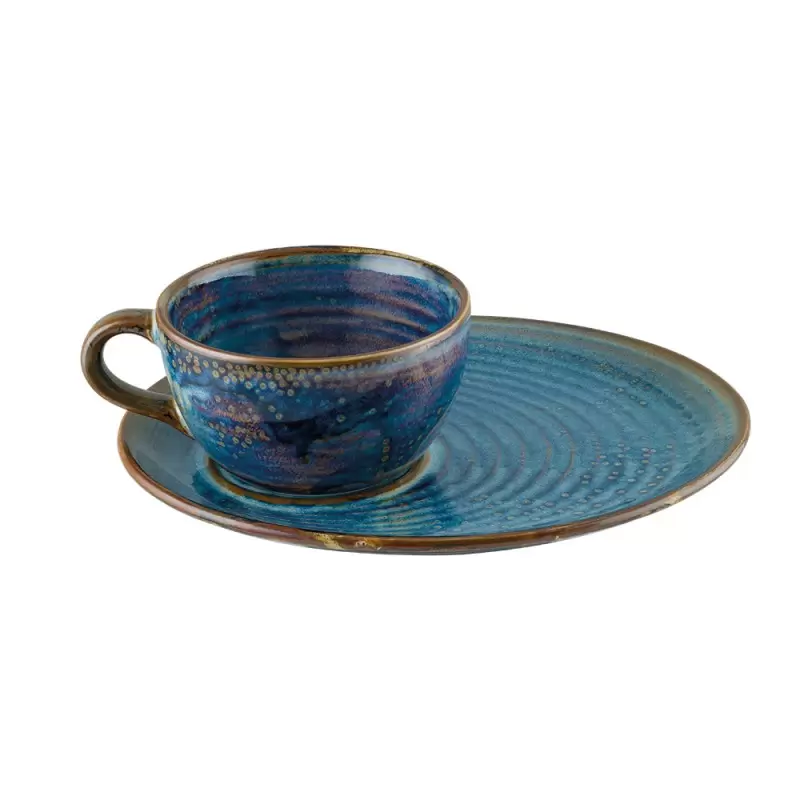 Turgla Bone China Sapphire dia.10" Round Blue Porcelain Plate