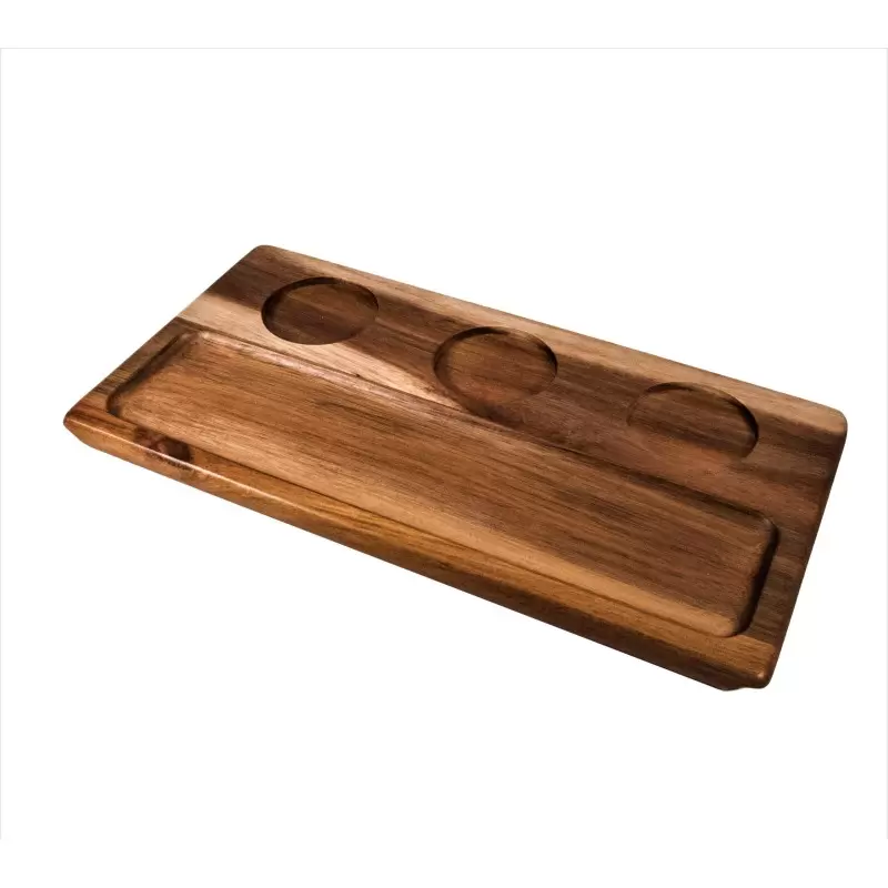 Premium Acacia Dishwasher-Safe Wood Paired Flight - 14" x 7.5" - Made in USA