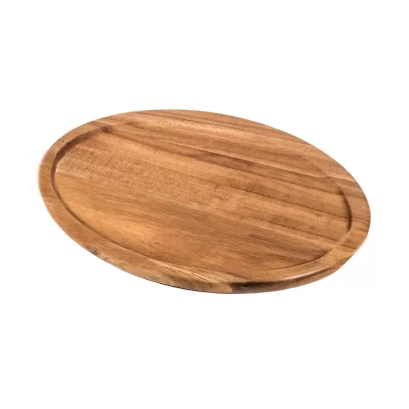 Premium Acacia Dishwasher-Safe Wood Large Plate Oval - 14.25" x 10.5" - Made in USA