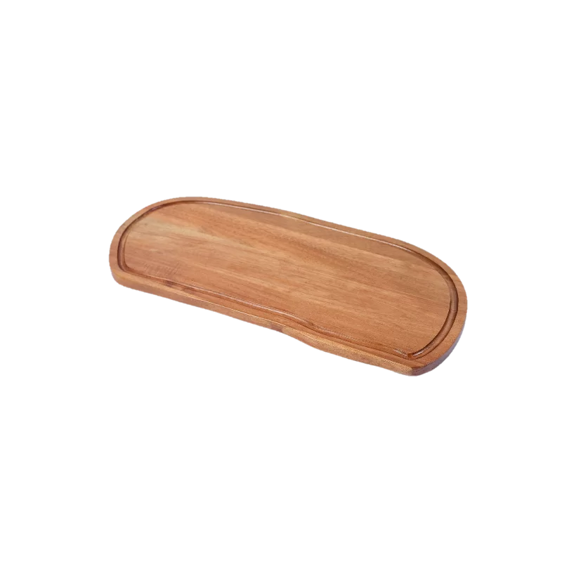 Premium Acacia Dishwasher-Safe Wood Rough-Cut Large Serving Board With Juice Groove - 19.5" x 9" - Made in USA