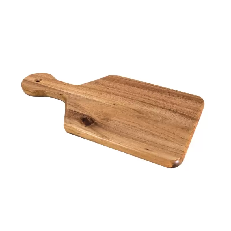 Premium Acacia Dishwasher-Safe Wood Mini Padddle Board - 12" x 6.5" - Made in USA