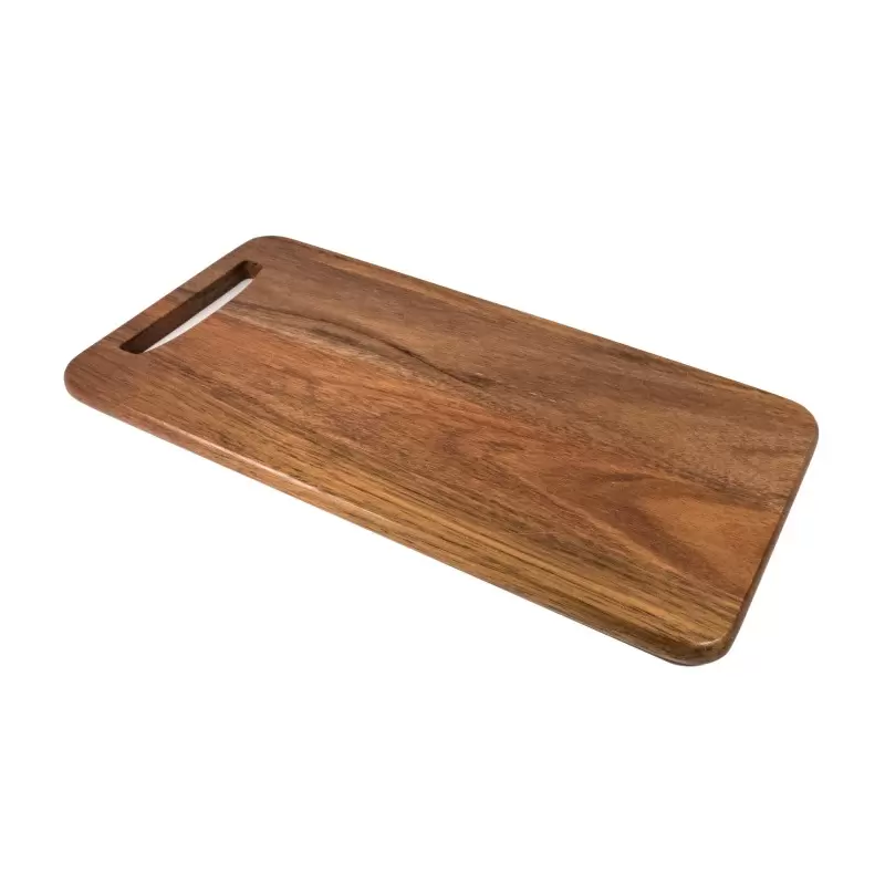 Premium Acacia Dishwasher-Safe Wood Flatbread Board With Handle - 16.5" x 8.5" - Made in USA